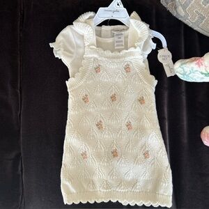 Sincerely Jules Girls 12 M floral Print dress Set 2pc Top & dress  NEW